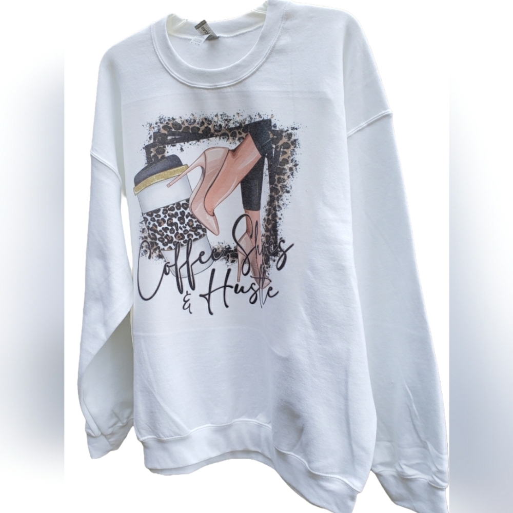 Coffee, Shoes & Hustle Crewneck Sweatshirt XL